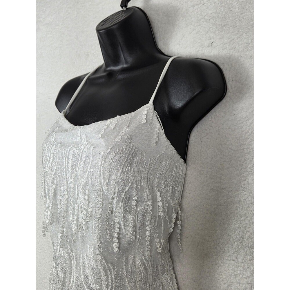 Lulus Fringe‎ Mini Dress XL White Sequin Backless Flapper Gatsby Party Prom NWT - Picture 7 of 12